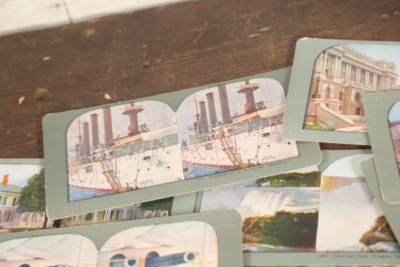 Lot 130 - Grouping Of 45 Antique Stereo View Cards Showing Various Landmarks And Tourist Attractions, Including Many With Scenes Of Egypt, New York, Battleships, And More