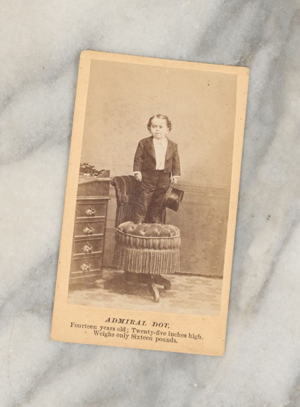 Lot 006 - Antique Carte De Visite C.D.V. Photo Of Admiral Dot, Circus Performer With Dwarfism, 25 Inches Tall, Published By E & H.T. Anthony & Co.