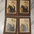 Lot 021 - Grouping Of Four Identical Vintage Boarded Photographs Of A Toddler Riding On The Back Of A Long-Haired Pony