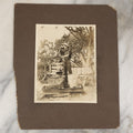 Lot 022 - Antique Boarded Occupational Photograph Of A Man Preparing A Beverage With A Press, Possible Moonshine Or Wine Making