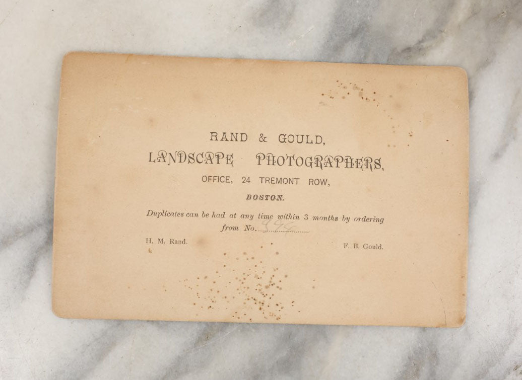 Lot 028 - Antique Cabinet Card Occupational Photograph Of C.J.F. Sherman & Co., Watches And Jewelry, With Men Outside, Note Optometrist Glasses Sign In Window, By Rand & Gould, Photographers, Boston