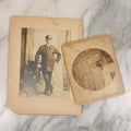 Lot 041 - Pair Of Antique Boarded Photos Of Men In Uniform, Possible Police Officers, One Outdoors In City