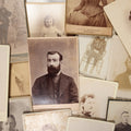 Lot 043 - Grouping Of 15+ Antique Cabinet Card Portrait Photographs Of Men, Women, And Children, Including Strikingly Handsome Man With Dark Beard, And Others, Photographers From Boston, New Hampshire, Etc.
