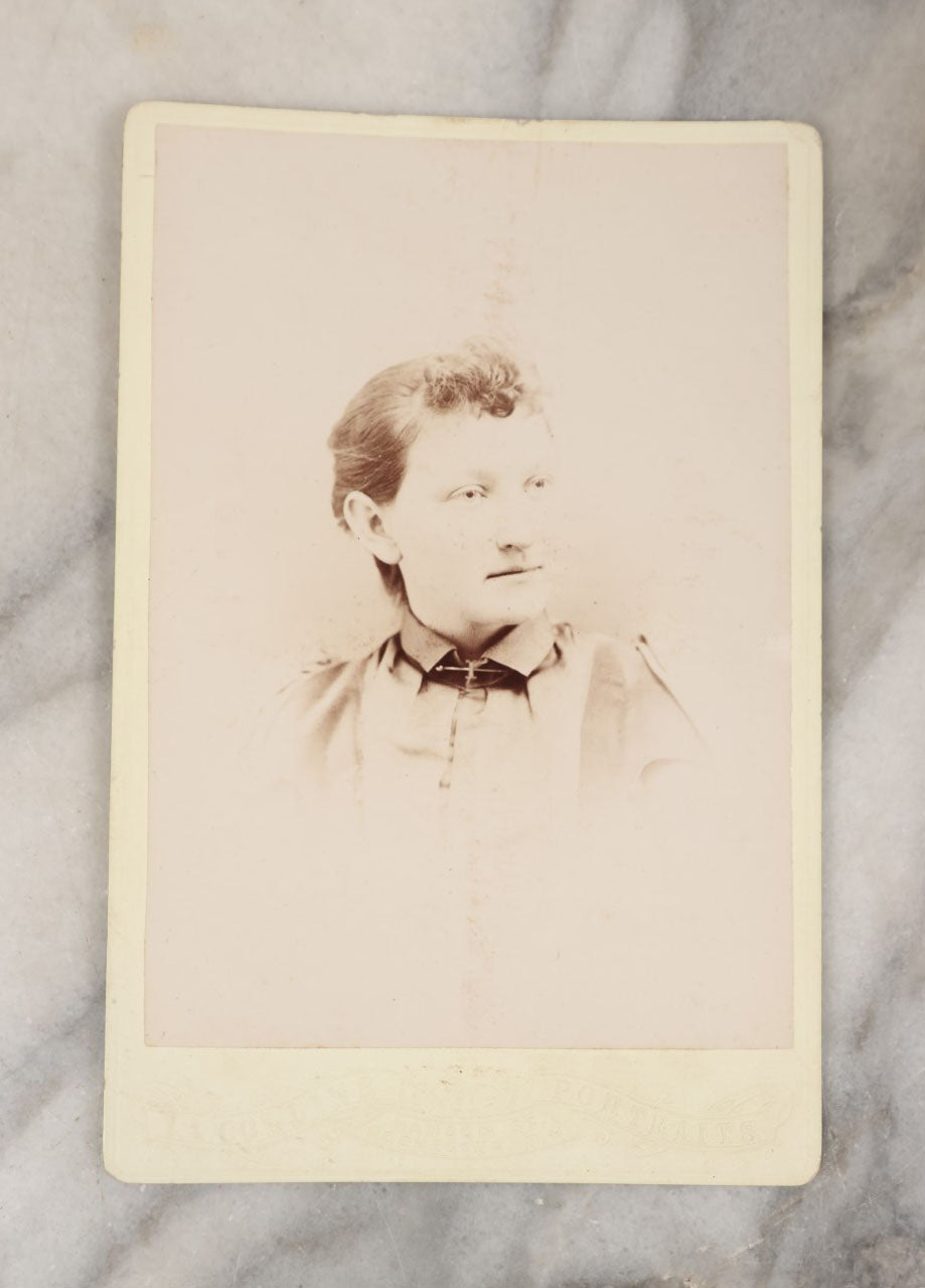 Lot 043 - Grouping Of 15+ Antique Cabinet Card Portrait Photographs Of Men, Women, And Children, Including Strikingly Handsome Man With Dark Beard, And Others, Photographers From Boston, New Hampshire, Etc. 