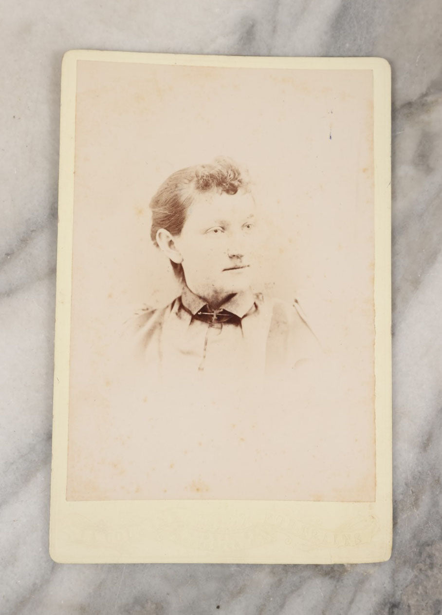 Lot 043 - Grouping Of 15+ Antique Cabinet Card Portrait Photographs Of Men, Women, And Children, Including Strikingly Handsome Man With Dark Beard, And Others, Photographers From Boston, New Hampshire, Etc. 