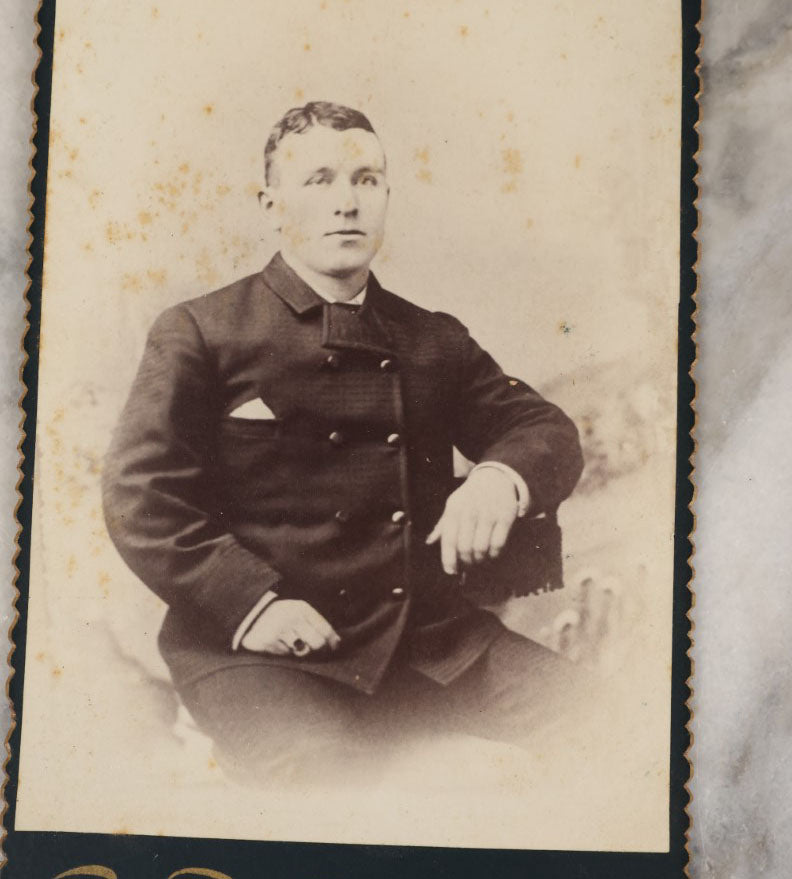 Lot 043 - Grouping Of 15+ Antique Cabinet Card Portrait Photographs Of Men, Women, And Children, Including Strikingly Handsome Man With Dark Beard, And Others, Photographers From Boston, New Hampshire, Etc. 