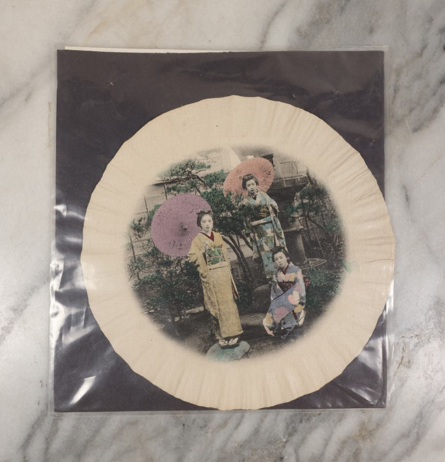 Lot 045 - Grouping Of Four Antique Photo Prints On Paper Of Japanese Women In Colorful Dress, Possibly Geishas