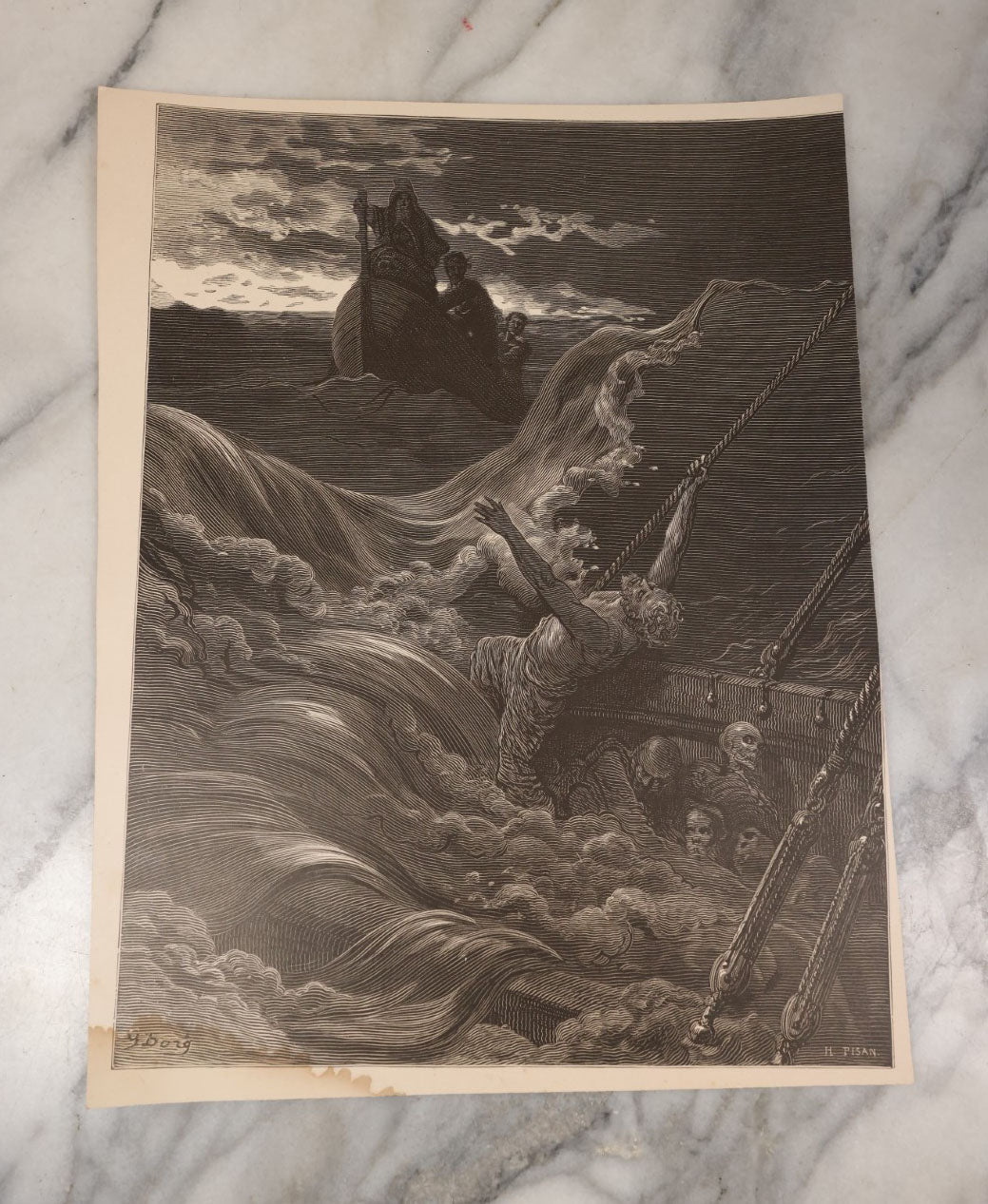 Lot 058 - Grouping Of 10 Illustrated Book Plates Of The Rime Of The Ancient Mariner As Illustrated By Gustave Dore, Featuring Haunting Seafaring Scenes And More, Late 19th Century