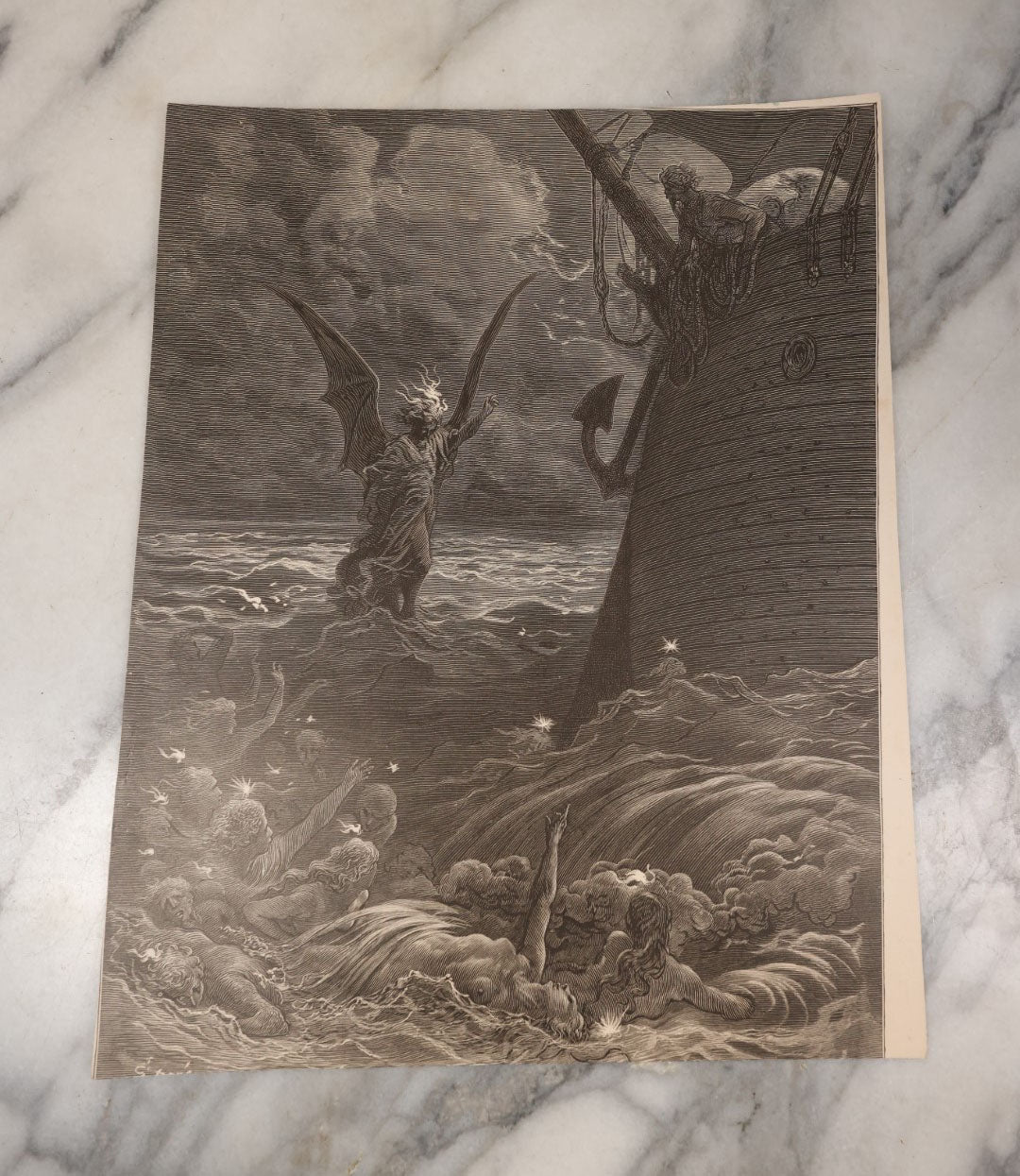 Lot 058 - Grouping Of 10 Illustrated Book Plates Of The Rime Of The Ancient Mariner As Illustrated By Gustave Dore, Featuring Haunting Seafaring Scenes And More, Late 19th Century