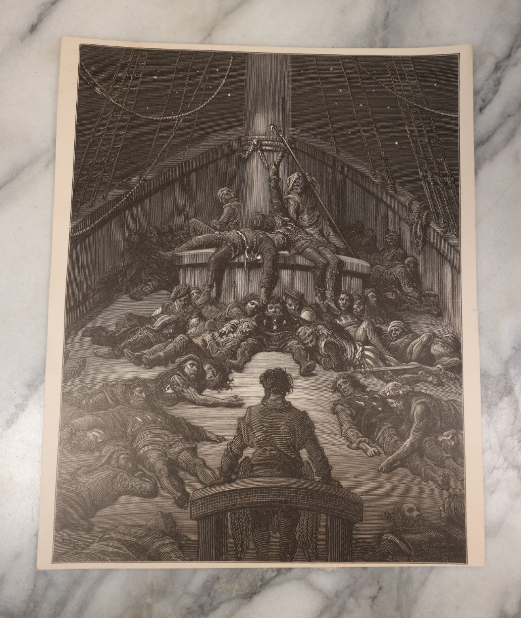 Lot 058 - Grouping Of 10 Illustrated Book Plates Of The Rime Of The Ancient Mariner As Illustrated By Gustave Dore, Featuring Haunting Seafaring Scenes And More, Late 19th Century