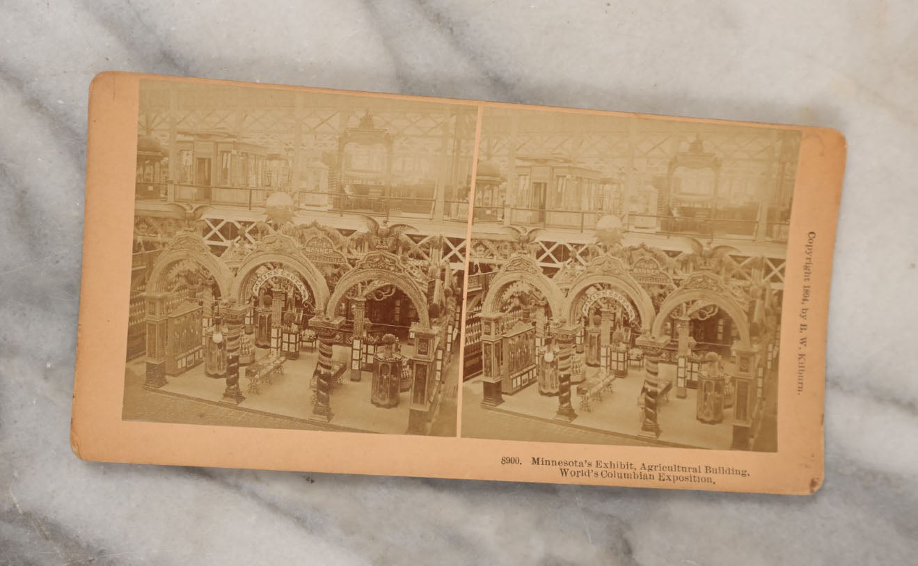 Lot 059 - Grouping Of 20+ Antique Stereo Optic 3D Stereo Cards, Mostly Featuring Views Of The 1893 Chicago Columbian Exposition, Plus Union Pacific Railroad, Grammar School Class, Snowy Owl, And More