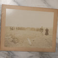 Lot 065 - Unusual Antique Boarded Photograph Of Some Kind Of Outdoor Gathering Or Ceremony, Possible Burial, Note Woman Dressed All In Black Mourning Attire
