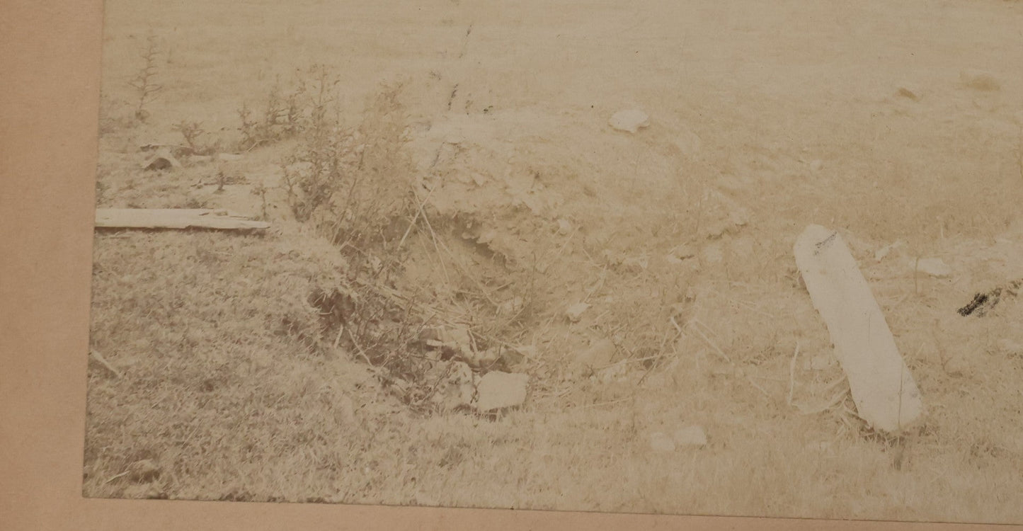 Lot 065 - Unusual Antique Boarded Photograph Of Some Kind Of Outdoor Gathering Or Ceremony, Possible Burial, Note Woman Dressed All In Black Mourning Attire