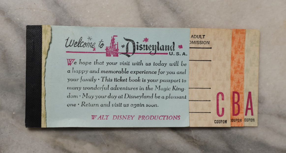 Lot 068 - Grouping Of Miscellaneous Walt Disney Ephemera Including 1980s Mickey Mouse Club Documents And Vintage Tickets To Disneyland Theme Park