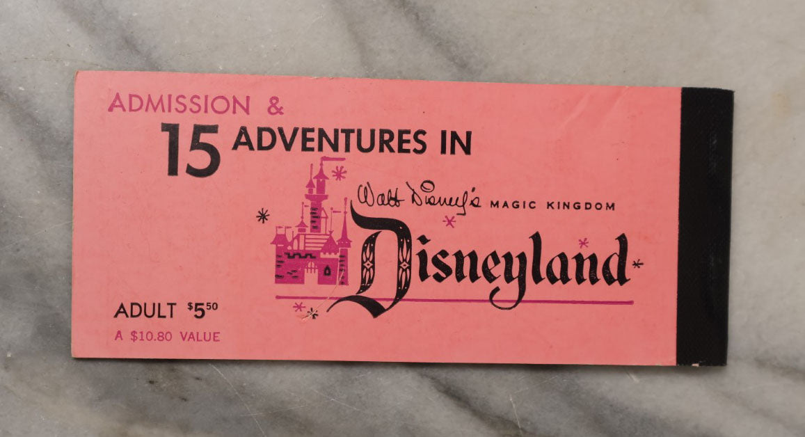 Lot 068 - Grouping Of Miscellaneous Walt Disney Ephemera Including 1980s Mickey Mouse Club Documents And Vintage Tickets To Disneyland Theme Park