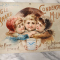 Lot 073 - Antique Lithographed Advertisement, Gail Borden Eagle Brand Condensed Milk, The Best Food For Infants And Children, With Three Children At Center
