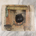 Lot 074 - Antique Lithographed Advertisement With 3D Element, Charles R. Allen Coal, With Attached Cauldron Over Fireplace