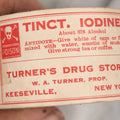 Lot 075 - Roll Of New Old Stock N.O.S. Apothecary Pharmacy Poison Labels, Tincture Of Iodine, From Turner's Drug Store, Keeseville, New York, With Skull And Crossbones
