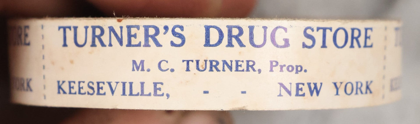 Lot 078 - Roll Of New Old Stock N.O.S. Apothecary Pharmacy Labels, Turner's Drug Store, Keeseville, New York, M.C. Turner, Proprietor