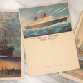 Lot 079 - Grouping Of Three Vintage Ocean Liner Ship Farewell Dinner Menus, Including Hamburg Amerika Line, S.S. Hamburg 1929, M.S. Milwaukee 1929, And White Star Line R.M.S. Queen Elizabeth 1954