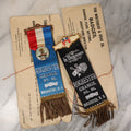 Lot 082 - Pair Of Antique Rochester Grange Lodge No. 86, Rochester, New Hampshire Ribbons, By The Whitehead & Hoag Co., Newark, New Jersey, With In Memoriam On Reverse, Flags