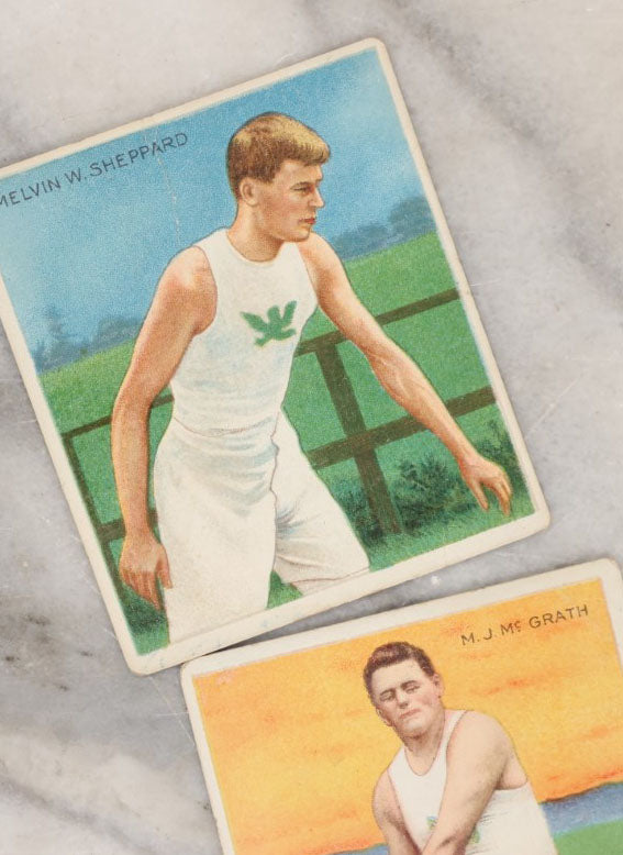 Lot 084 - Grouping Of Nine Antique Cigarette Cards From Mecca Cigarettes, Champion Athlete And Prize Fighter Series