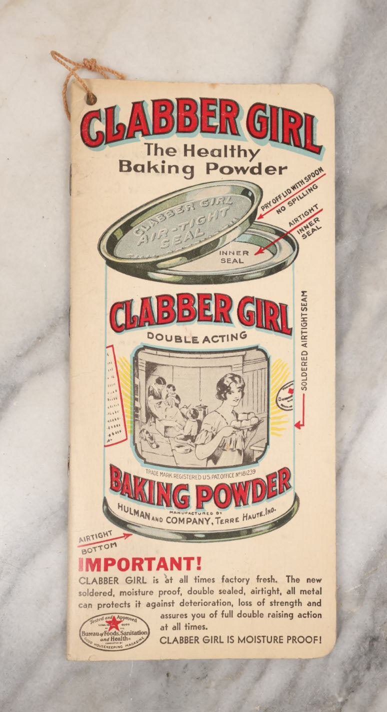 Lot 092 - Vintage Clabber Girl "The Healthy Baking Powder" Notebook Advertisement