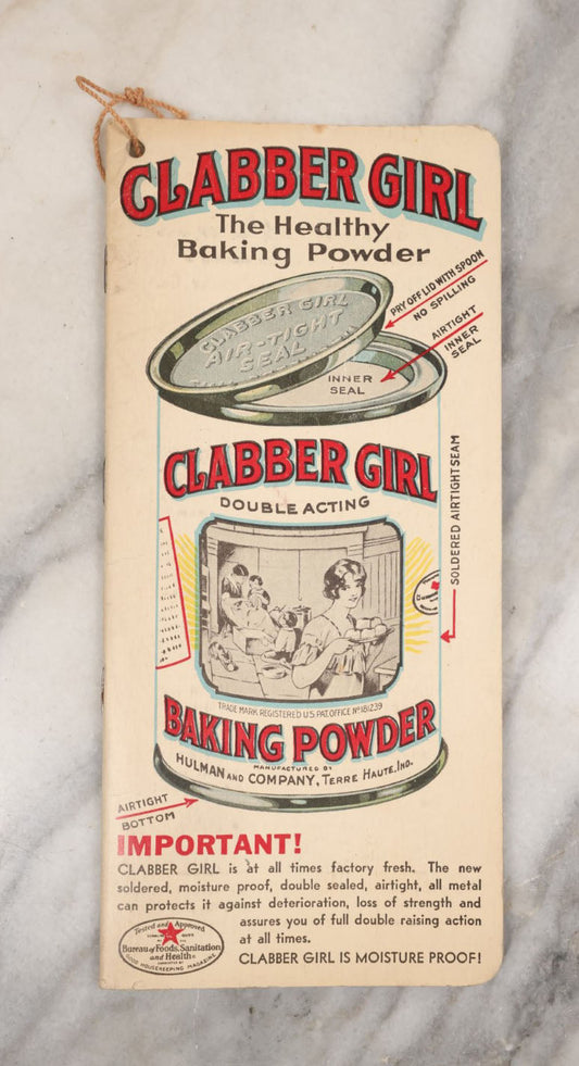 Lot 092 - Vintage Clabber Girl "The Healthy Baking Powder" Notebook Advertisement
