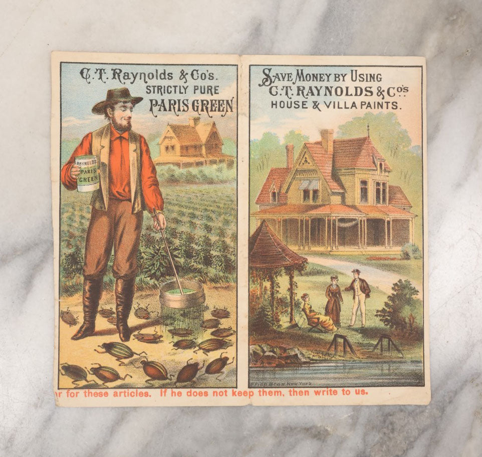 Lot 097 - Antique C.T. Reynolds & Co's House And Billa Paints Lithographer Advertisement, Color And Varnish Makers, New York, Chicago, And San Francisco