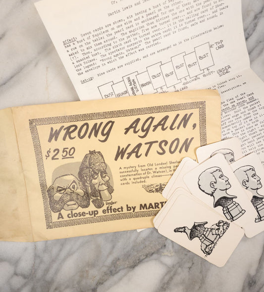 Lot 101 - Wrong Again Watson, Vintage Magic Card Trick With Original Folder, Cards, And Instructions, Sherlock Holmes Themed Magic Trick, A Close-Up Effect By Martin Lewis