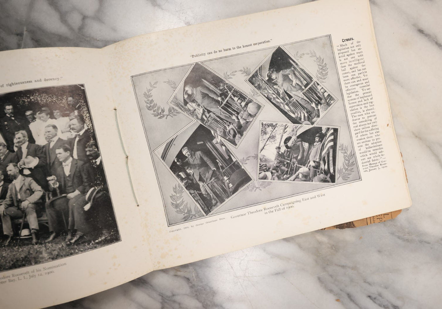 Lot 106 - Our Patriotic President, Antique Teddy Roosevelt History Booklet, "His Life In Pictures, Anecdotes, Saying, Principles, And Biography, Copyright 1904, By The Elite Art Press