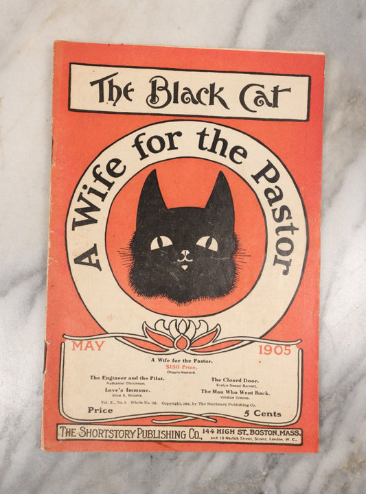 Lot 107 - The Black Cat Magazine, Antique Magazine, May 1905, "A Wife For The Pastor" And Other Stories, The Shortsbury Publishing Co., Boston, Massachusetts
