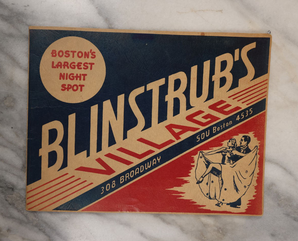 Lot 111 - Vintage Foldered Group Photo From Blinstrub's Village, 308 Broadway, South Boston, Boston's Largest Nigh Spot, With Group Of Ladies