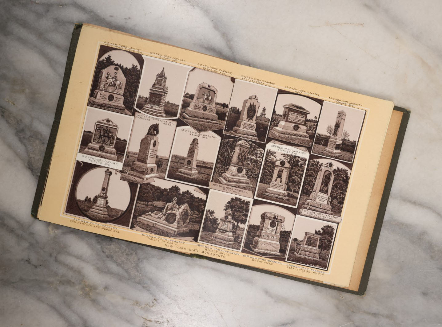 Lot 112 - Views Of Gettysburg Battlefield, Antique Small Fold Out Book With Images Of Gettysburg, Civil War