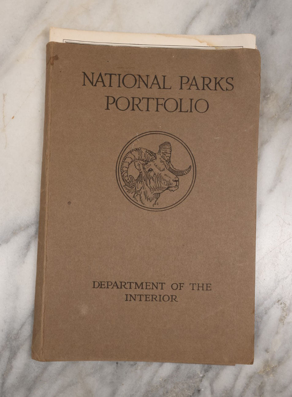 Lot 115 - National Parks Portfolio Folder With Booklets On Mount Rainier, Equoia, And Yellowstone National Parks, Published By The Department Of The Interior