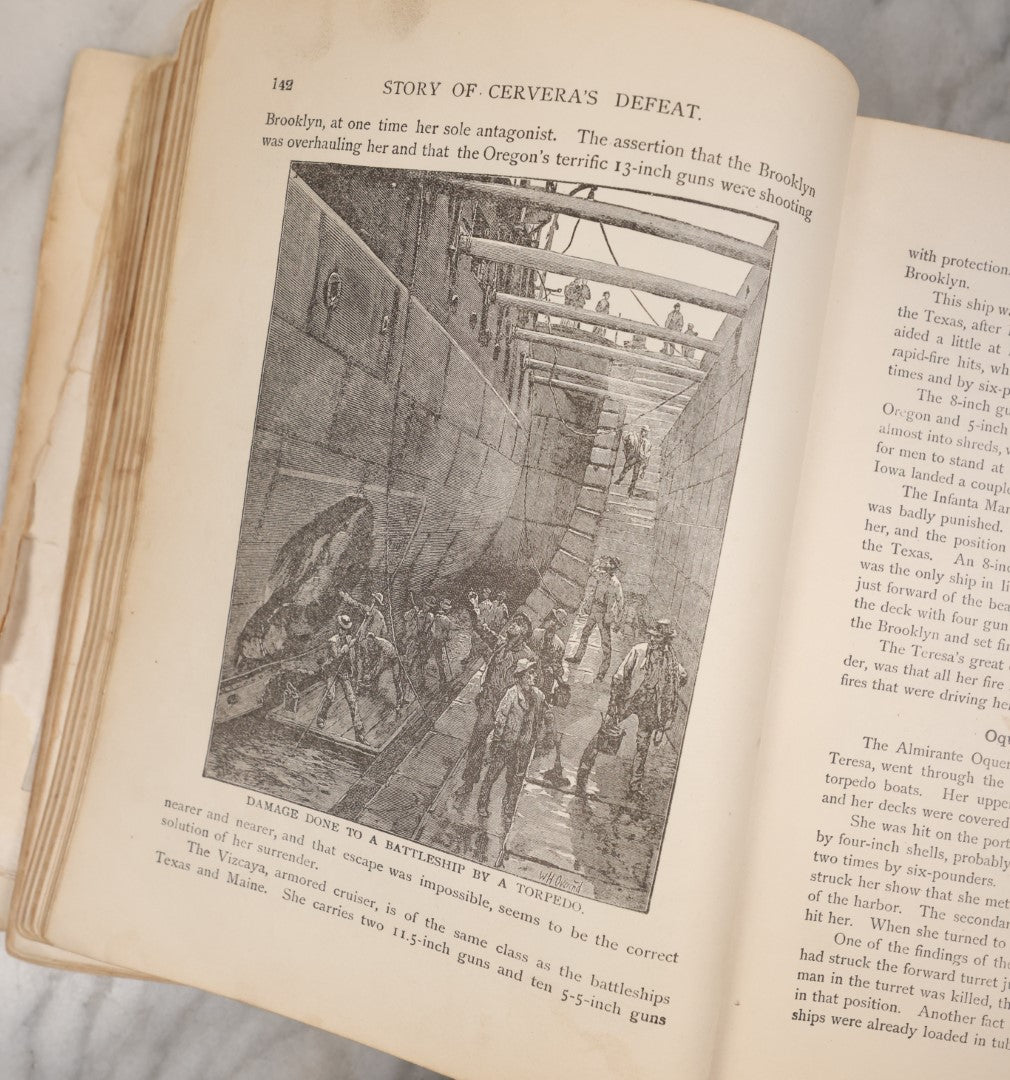 Lot 123 - "The Story Of Our Wonderful Victories Told By Dewey, Schley, Wheeler, And Other Heroes" Antique Book On The Spanish-American War, Craft Grade, Poor Condition, Detached Cover, Illustrated