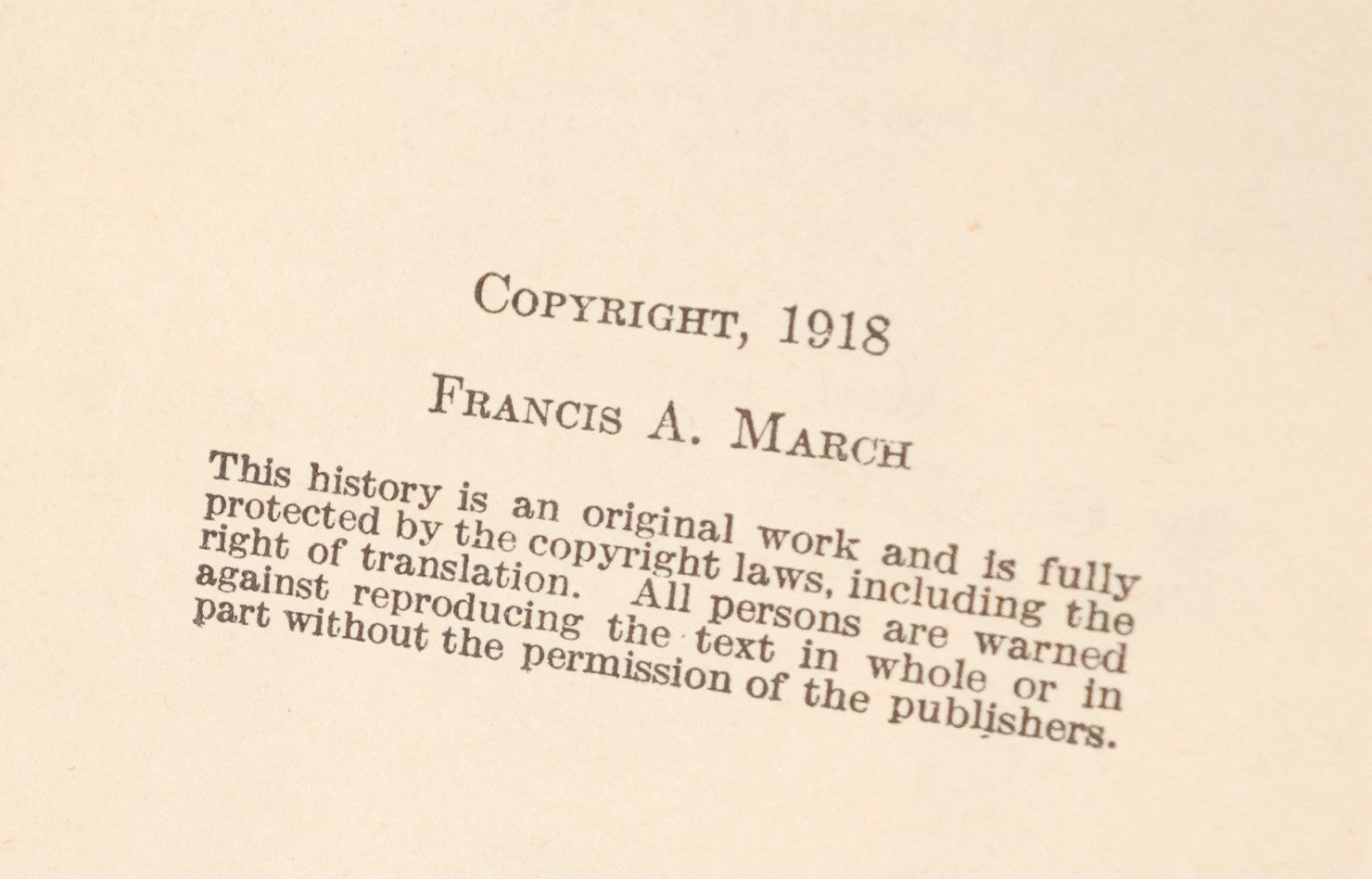 Lot 124 - "History Of The World War" Antique Book On World War One, By Francis A. March, Copyright 1919