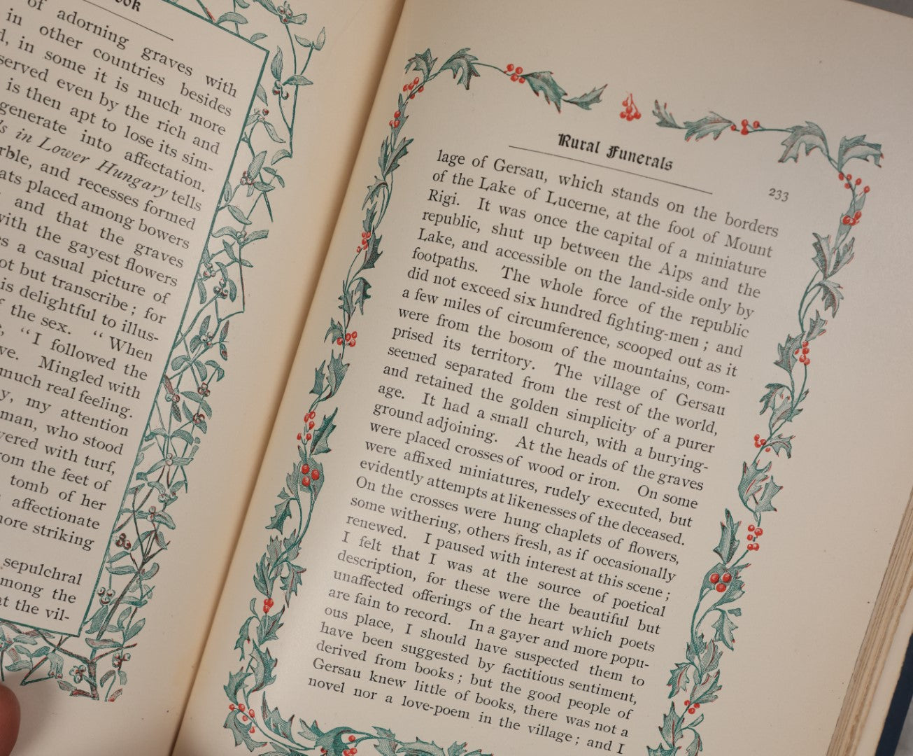 Lot 128 - "The Sketch Book Of Geoffrey Crayon" Antique Book By Washington Irving, Volume II, Van Tassel Edition, With Holiday Themed Printing On Pages, Blue Cover, G.P. Putnam's Sons, The Knickerbocker Press, 1895, Illustrated