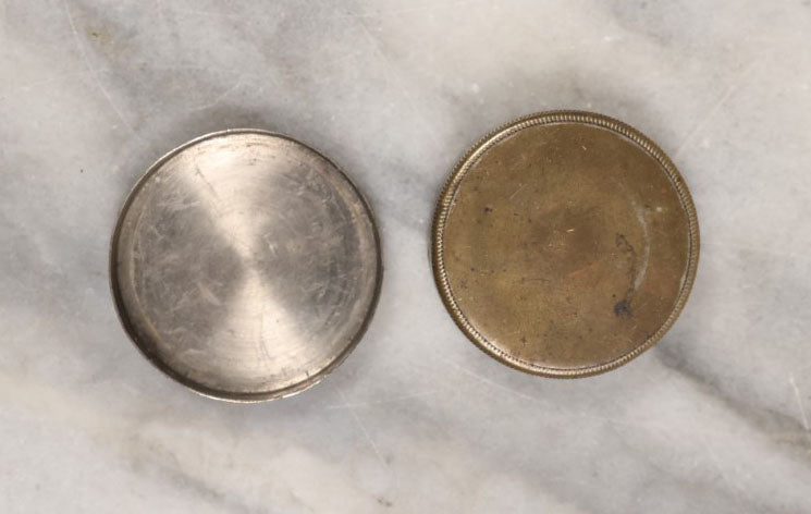 Lot 146 - Single Junk Drawer Finding, Miniature Metal Compass With Lid