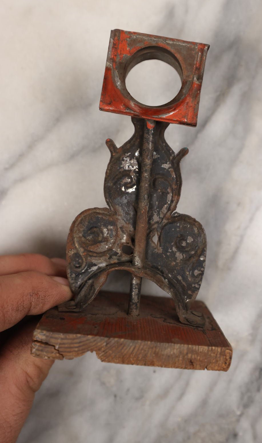 Lot 150 - Single Junk Drawer Finding, Tin Metal Magic Lantern Slide Viewer, Candle Viewer, No Lens, Untested, Decor Item