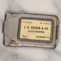 Lot 151 - Single Junk Drawer Finding, Vintage Advertising Match Safe And Strike, J.E. Keiser & Co., Slate Roofers, Shamokin, Pennsylvania