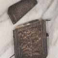 Lot 157 - Single Junk Drawer Finding, Silverplate Calling Card Case With Ornate Etched Design, Poor Condition, Bent, Cover Separated