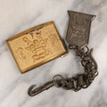 Lot 158 - Pair Of Junk Drawer Findings, Odd Fellows Metal Regalia Fragments Including Belt Buckle, Belt Chain