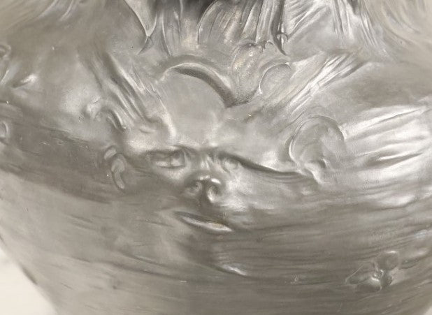 Lot 001 - Antique German Pewter Art Nouveau Planter With Children, By Kayserzinn, No. 4093 