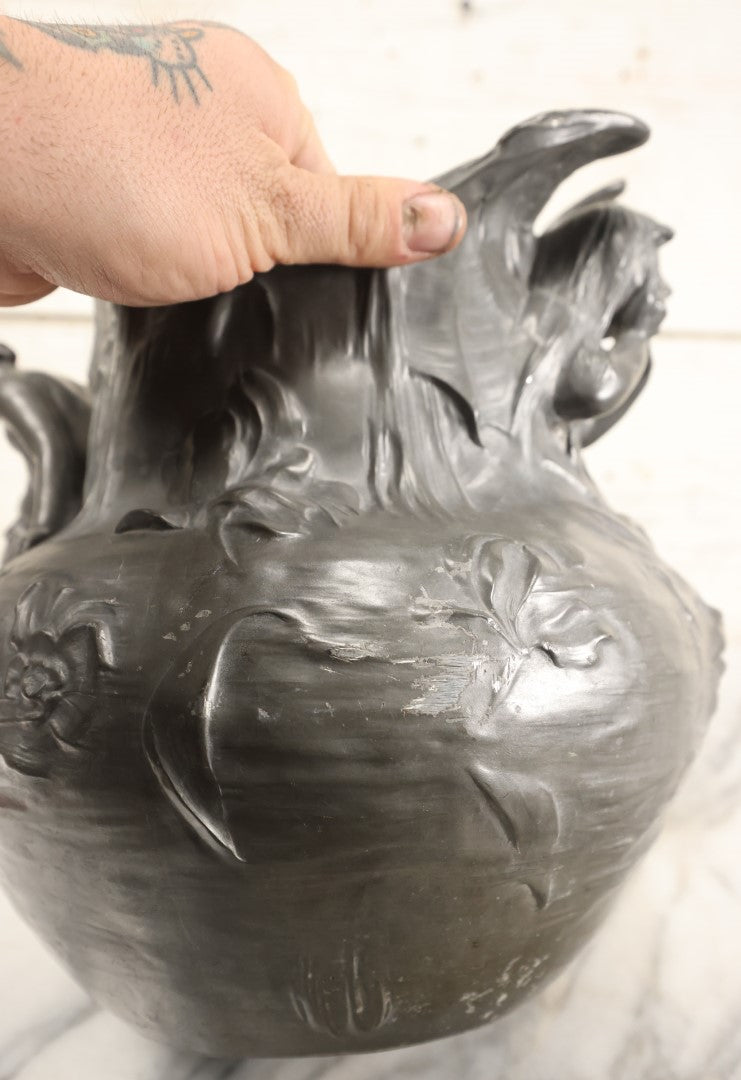 Lot 001 - Antique German Pewter Art Nouveau Planter With Children, By Kayserzinn, No. 4093 