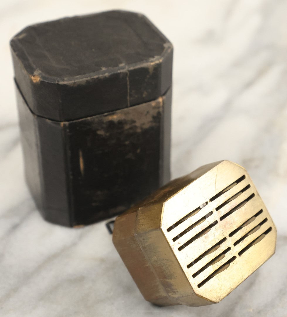 Lot 004 - Antique Brass Spring Loaded Bloodletting Fleam, Medical Device, With Original Case, Working Condition