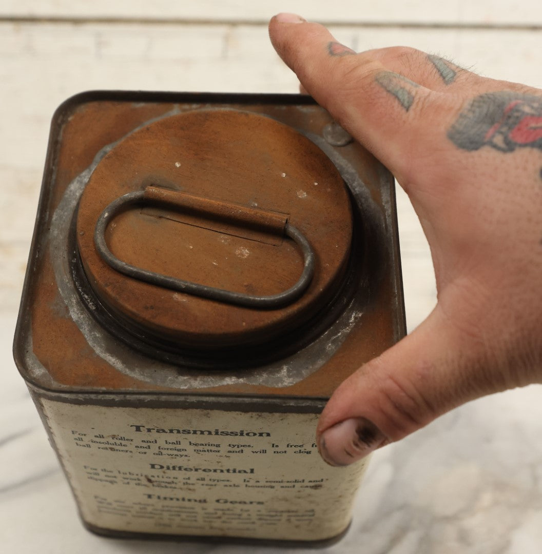 Lot 010 - Vintage Gargoyle Mobiloil "Cc" Transmission, Differential, And Timing Gears Grease Lubricant, Vacuum Oil Company, New York, U.S.A., Sealed With Contents, Heavy