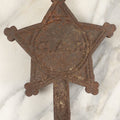 Lot 012 - Antique Rusted Cast Iron Partial Grave Marker Salvage, Grand Army Of The Republic, G.A.R., Verso Marked 40 22