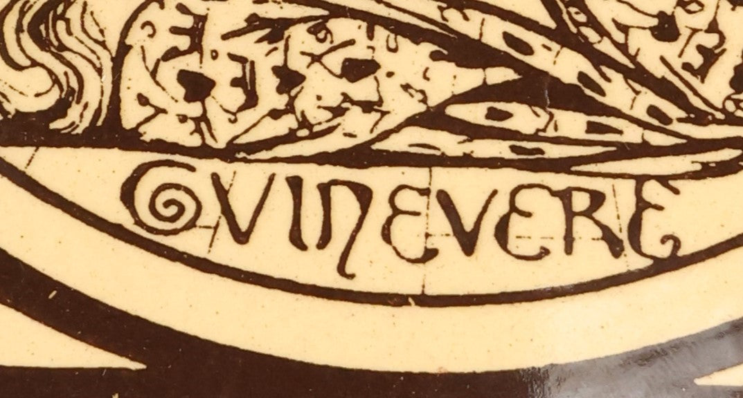 Lot 013 - Antique Decorative Fireplace Tile Manufactured By Minton's China Works, Circa 1875, Depicting Guenevere, Wife Of King Arthur, Designed By John Moyr Smith (1839-1912)