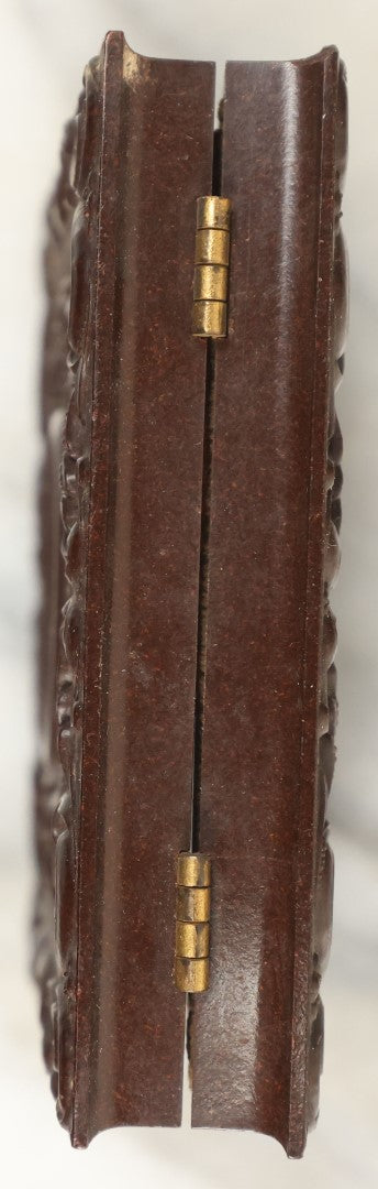 Lot 014 - Antique 1/6th Plate Ambrotype Photograph Of A Woman In A Hooded Cape With Bonnet, In Double Union Case By S. Peck & Co., Manufacturers, Note Scuffs, Scratches To Photo